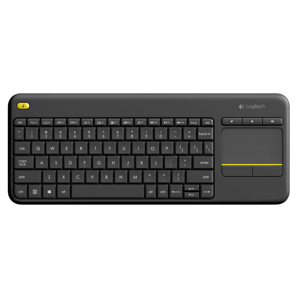 Bàn phím không dây Logitech K400 Plus - có touchpad để kết nối PC đến TV, nút Media tùy chỉnh, phù hợp Laptop/ TV/ Tablets - Màu